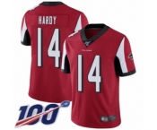 Youth Atlanta Falcons #14 Justin Hardy Red Team Color Vapor Untouchable Limited Player 100th Season Football Jersey