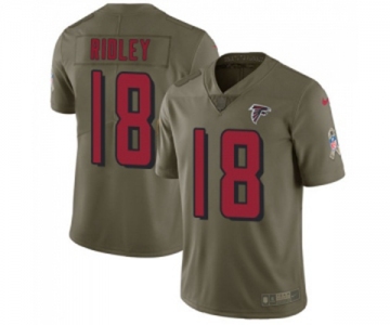 Youth Atlanta Falcons #18 Calvin Ridley Limited Olive 2017 Salute to Service Football Jersey