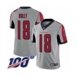 Youth Atlanta Falcons #18 Calvin Ridley Limited Silver Inverted Legend 100th Season Football Jersey