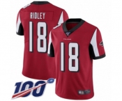 Youth Atlanta Falcons #18 Calvin Ridley Red Team Color Vapor Untouchable Limited Player 100th Season Football Jersey