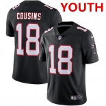 Youth Atlanta Falcons #18 Kirk Cousins Black Vapor Untouchable Limited Stitched Jersey