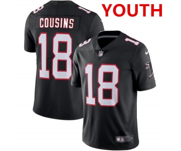 Youth Atlanta Falcons #18 Kirk Cousins Black Vapor Untouchable Limited Stitched Jersey