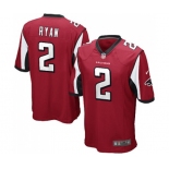 Youth Atlanta Falcons #2 Matt Ryan Game Red Team Color Football Jersey