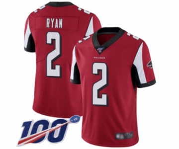 Youth Atlanta Falcons #2 Matt Ryan Red Team Color Vapor Untouchable Limited Player 100th Season Football Jersey