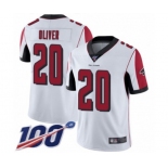 Youth Atlanta Falcons #20 Isaiah Oliver White Vapor Untouchable Limited Player 100th Season Football Jersey