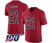 Youth Atlanta Falcons #21 Deion Sanders Limited Red Rush Vapor Untouchable 100th Season Football Jersey