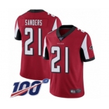 Youth Atlanta Falcons #21 Deion Sanders Red Team Color Vapor Untouchable Limited Player 100th Season Football Jersey