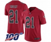 Youth Atlanta Falcons #21 Desmond Trufant Limited Red Rush Vapor Untouchable 100th Season Football Jersey