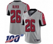 Youth Atlanta Falcons #26 Isaiah Oliver Limited Silver Inverted Legend 100th Season Football Jersey