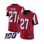 Youth Atlanta Falcons #27 Damontae Kazee Red Team Color Vapor Untouchable Limited Player 100th Season Football Jersey