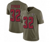 Youth Atlanta Falcons #32 Johnathan Cyprien Limited Olive 2017 Salute to Service Football Jersey