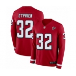 Youth Atlanta Falcons #32 Johnathan Cyprien Limited Red Therma Long Sleeve Football Jersey