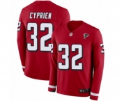 Youth Atlanta Falcons #32 Johnathan Cyprien Limited Red Therma Long Sleeve Football Jersey