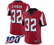 Youth Atlanta Falcons #32 Johnathan Cyprien Red Team Color Vapor Untouchable Limited Player 100th Season Football Jersey