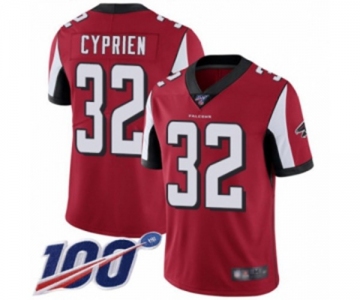 Youth Atlanta Falcons #32 Johnathan Cyprien Red Team Color Vapor Untouchable Limited Player 100th Season Football Jersey