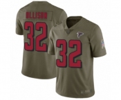 Youth Atlanta Falcons #32 Qadree Ollison Limited Olive 2017 Salute to Service Football Jersey