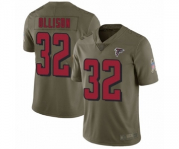 Youth Atlanta Falcons #32 Qadree Ollison Limited Olive 2017 Salute to Service Football Jersey