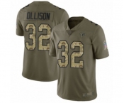 Youth Atlanta Falcons #32 Qadree Ollison Limited Olive Camo 2017 Salute to Service Football Jersey