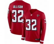 Youth Atlanta Falcons #32 Qadree Ollison Limited Red Therma Long Sleeve Football Jersey