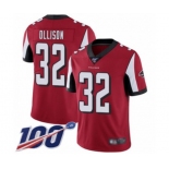 Youth Atlanta Falcons #32 Qadree Ollison Red Team Color Vapor Untouchable Limited Player 100th Season Football Jersey