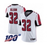 Youth Atlanta Falcons #32 Qadree Ollison White Vapor Untouchable Limited Player 100th Season Football Jersey