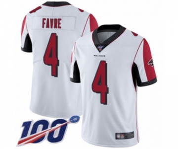 Youth Atlanta Falcons #4 Brett Favre White Vapor Untouchable Limited Player 100th Season Football Jersey