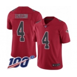 Youth Atlanta Falcons #4 Giorgio Tavecchio Limited Red Rush Vapor Untouchable 100th Season Football Jersey