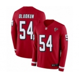 Youth Atlanta Falcons #54 Foye Oluokun Limited Red Therma Long Sleeve Football Jersey