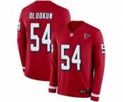 Youth Atlanta Falcons #54 Foye Oluokun Limited Red Therma Long Sleeve Football Jersey