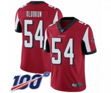 Youth Atlanta Falcons #54 Foye Oluokun Red Team Color Vapor Untouchable Limited Player 100th Season Football Jersey