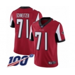 Youth Atlanta Falcons #71 Wes Schweitzer Red Team Color Vapor Untouchable Limited Player 100th Season Football Jersey