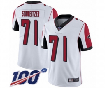 Youth Atlanta Falcons #71 Wes Schweitzer White Vapor Untouchable Limited Player 100th Season Football Jersey