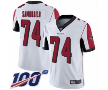 Youth Atlanta Falcons #74 Ty Sambrailo White Vapor Untouchable Limited Player 100th Season Football Jersey