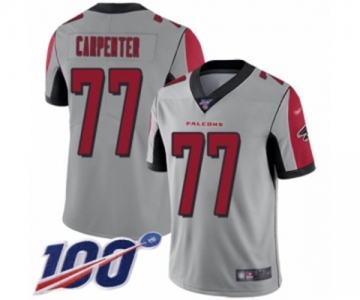 Youth Atlanta Falcons #77 James Carpenter Limited Silver Inverted Legend 100th Season Football Jersey