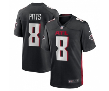 Youth Atlanta Falcons #8 Kyle Pitts Nike Black 2021 NFL Draft First Round Pick Game Jersey