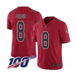 Youth Atlanta Falcons #8 Matt Schaub Limited Red Rush Vapor Untouchable 100th Season Football Jersey