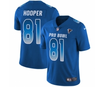 Youth Atlanta Falcons #81 Austin Hooper Limited Royal Blue NFC 2019 Pro Bowl Football Jersey