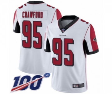 Youth Atlanta Falcons #95 Jack Crawford White Vapor Untouchable Limited Player 100th Season Football Jersey