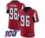 Youth Atlanta Falcons #96 Tyeler Davison Red Team Color Vapor Untouchable Limited Player 100th Season Football Jersey