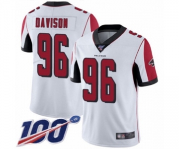 Youth Atlanta Falcons #96 Tyeler Davison White Vapor Untouchable Limited Player 100th Season Football Jersey