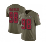 Youth Atlanta Falcons #98 Takkarist McKinley Limited Olive 2017 Salute to Service Football Jersey