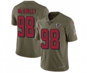 Youth Atlanta Falcons #98 Takkarist McKinley Limited Olive 2017 Salute to Service Football Jersey