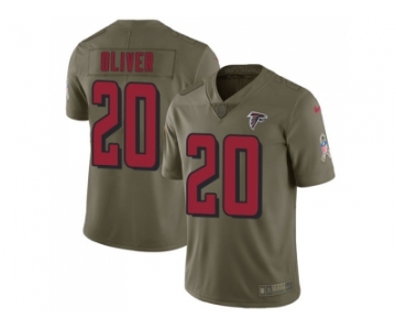 Youth Nike Atlanta Falcons #20 Isaiah Oliver Olive Stitched NFL Limited 2017 Salute to Service Jersey