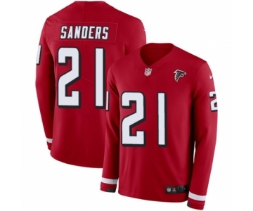 Youth Nike Atlanta Falcons #21 Deion Sanders Limited Red Therma Long Sleeve NFL Jersey