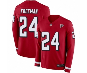 Youth Nike Atlanta Falcons #24 Devonta Freeman Limited Red Therma Long Sleeve NFL Jersey