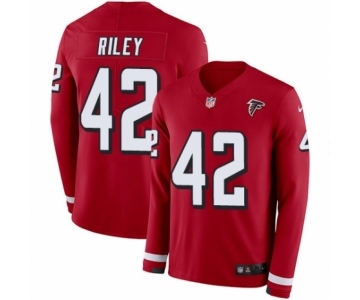 Youth Nike Atlanta Falcons #42 Duke Riley Limited Red Therma Long Sleeve NFL Jersey