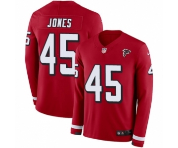 Youth Nike Atlanta Falcons #45 Deion Jones Limited Red Therma Long Sleeve NFL Jersey