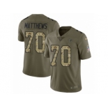 Youth Nike Atlanta Falcons #70 Jake Matthews Limited Olive Camo 2017 Salute to Service NFL Jersey