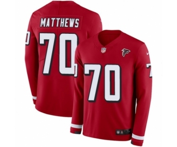 Youth Nike Atlanta Falcons #70 Jake Matthews Limited Red Therma Long Sleeve NFL Jersey