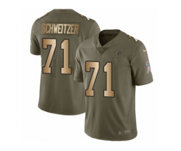 Youth Nike Atlanta Falcons #71 Wes Schweitzer Limited Olive Gold 2017 Salute to Service NFL Jersey